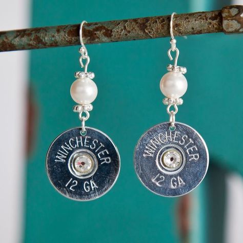 Shell Casings Crafts, Bullet Shell Jewelry, Bullet Casing Crafts, Shotgun Shell Jewelry, Bullet Casing Jewelry, Bullet Crafts, Bullet Earrings, Bullet Shell, Bullet Casing