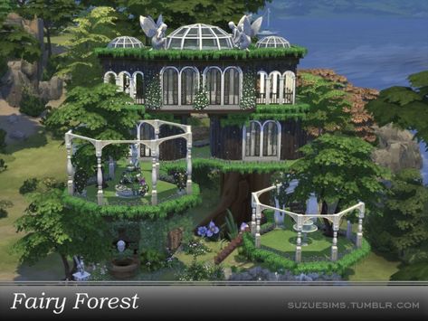 The Sims Resource: Fairy Forest house by Suzue • Sims 4 Downloads Sims 3 Fairy House, Sims 4 Treehouse Build, Sims Fairy House, Fairy House Sims 4, Sims 4 Fairy House, Sims 4 Forest House, Fairy Sims 4 Cc, Ts4 Builds, Lotes The Sims 4