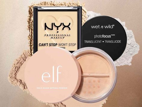 Setting powder is the final touch to any makeup look. We tested the best drugstore setting powders that are both affordable and effective. Best Finishing Powder, Pink Setting Powder, Best Drugstore Setting Powder, Drugstore Setting Powder, Drugstore Powder, Best Setting Powder, Under Eye Setting Powder, Setting Powders, Best Powder