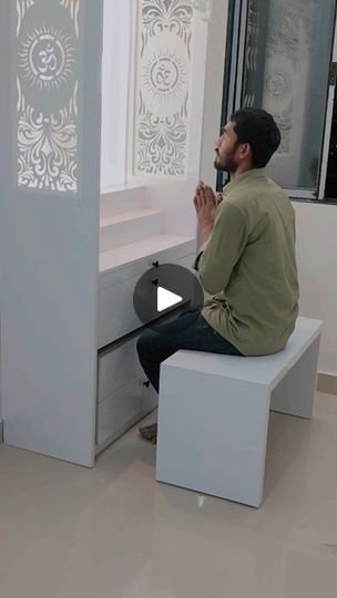 Wall Mandir Ideas For Home, Puja Unit Design Modern, Pooja Unit Designs Modern, Small Pooja Room Ideas, Small Pooja Unit, Puja Room Design Indian, Pooja Room Ideas Indian Modern, Home Temple Ideas Puja Room, Puja Unit Design