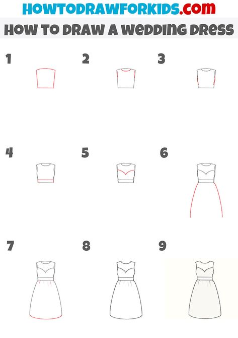 Dress Drawing Sketches Easy Step By Step, Dress Drawing Easy Step By Step, Step By Step Drawing Videos, How To Draw A Dress Easy, How To Draw A Dress Step By Step Easy, How To Draw A Dress Step By Step, How To Draw Clothes Step By Step, How To Draw Dresses, How To Draw A Dress