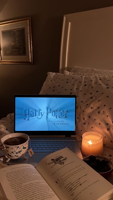 Cozy Fall Aesthetic Books, Cozy Reader Aesthetic, Harry Potter Movie Marathon Aesthetic, Cosy Book Aesthetic, Home Movie Aesthetic, Study Fall Aesthetic, Reading Aesthetic Night, Reading At Night Aesthetic, Harry Potter Autumn Aesthetic