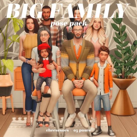 @cheesesoes on Tumblr Sims 4 Cc Big Family Poses, Sims 4 Family Reunion Poses, Sims 4 Family Of 6 Poses, Ts4 Family Poses, Family Pose Sims 4, Sims 4 Big Family Poses, Sims 4 Cc Poses Family, Sims 4 Poses Family, Family Poses Sims 4