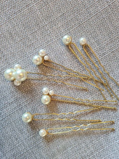 Excited to share the latest addition to my #etsy shop: Bridal high quality glass pearl hair pins Set of 7 Wedding hair pins Pearls hair piece Silver or gold hairpin. https://etsy.me/3HJdcm0 Wedding Hair Pearl Pins, Pearl Wedding Hair Accessories, Pearl Hair Jewelry, Bridal Pearl Hair Accessories, Pearl Pins In Hair, Hair Decoration Accessories, Hair Pearls, Pearl Hair Pin, Pearl Hair Accessories