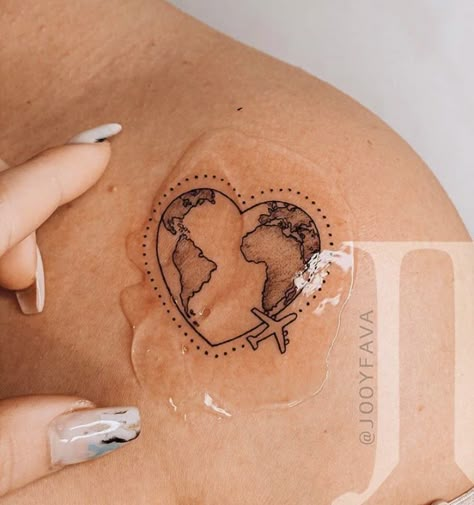 Girl Tattoo Design, Exotic Tattoos, Airplane Tattoos, Travel Tattoos, Ribbon Tattoos, Cute Tiny Tattoos, Tattoo Design Ideas, Different Tattoos, Tattoo Designs For Girls