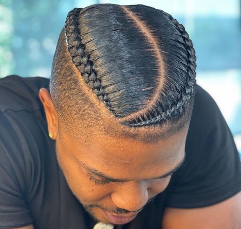 30 Chic Two Braids Hairstyles for Men: Top Ideas Mens Four Braids, 2 Braid Hairstyles For Men, Mens Two Braids, Men’s Two Braids, Mens Cornrows With Fade, 4 Braids Hairstyle Men, Simple Men Braids Hairstyles, Undercut Braids Hairstyles Men, Men Two Braids