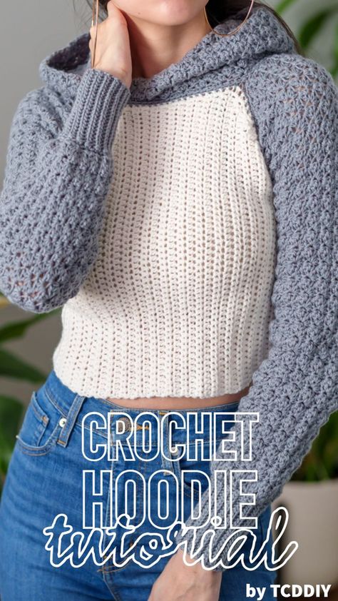 Crochet Hoodie Pattern, Modern Haken, Hoodie Tutorial, Crochet Hoodie, Photo Pattern, Hoodie Pattern, Crochet Simple, Youtube Instagram, Crochet Diy