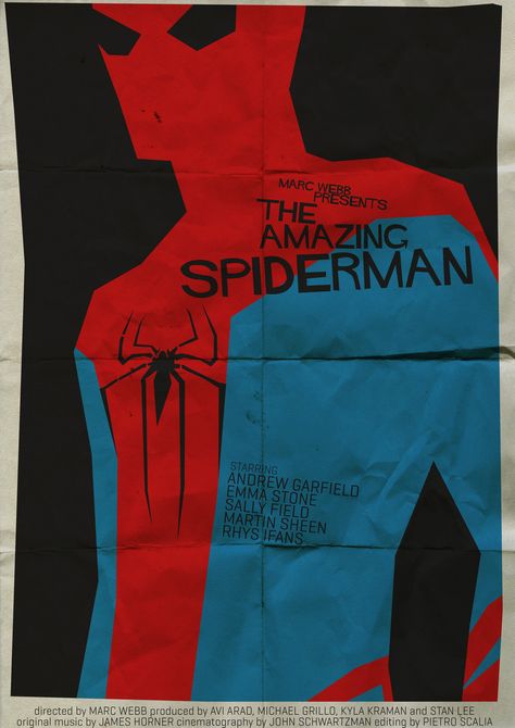 Saul Bass Movie Posters | Post 5: Saul Bass Poster Design: Plaki | graphic design history and ... Minimalist Movie Poster Design, The Amazing Spiderman Poster, Amazing Spiderman Poster, Hero Movie Poster, Spiderman Movie Poster, Comic Graphic Design, Saul Bass Posters, Elongated Man, Spiderman Poster