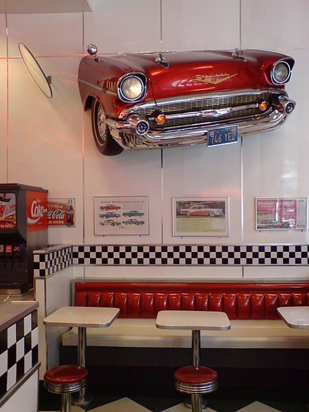 1950 Diner, 50s Diner Kitchen, Diner Aesthetic, 1950s Diner, 50's Diner, Restaurant Vintage, American Dinner, 50s Diner, Diner Decor