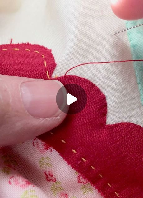 Jeana Kimball on Instagram: "#undermyneedlesunday   Needleturn appliqué of an inside point. One single stitch, when formed and placed correctly, is the only stitch needed to secure and hold a sharp inside point.  This single stitch begins with a deep clip into the appliqué fabric. Clip in the center of the point. Clip all of the way to the end of the inside point.   As always, and as seen in the video I posted a few weeks ago, use the needle as a tool to move and arrange the fabric in preparation for each stitch.   One different thing to notice here, when doing the “sweep” with the needle that shapes the inside point prior to taking the one—and only—stitch in the center —- only the side of the needle is used. The point of the needle is not used.  Just one stitch is needed to hold the insid Appliqué Stitches, Applique Stitches, Applique Templates, Sewing Appliques, Hand Applique, Applique Fabric, To The End, Embroidery Applique, Clip Ins