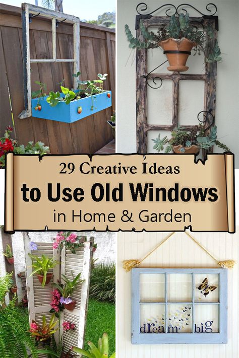 Recycled Old Windows Ideas, Outside Window Frame Ideas, Old Windows Repurposed Outdoors Garden Ideas, Windows In Gardens Repurposed, What To Make Out Of Old Windows, Used Windows Ideas, Using Old Windows To Decorate Outside, Reuse Old Windows, Old Window Decor Outdoor