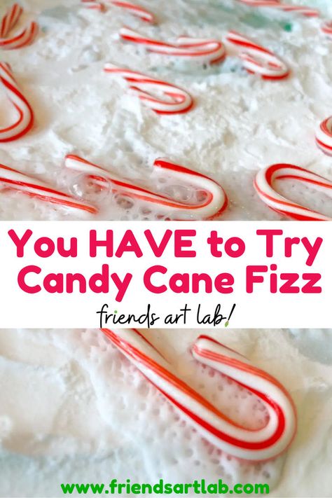 During a time of craft after craft, your kids will be delighted to explore science and open-ended seasonal play with candy cane fizz. Preschool Christmas Candy Cane Craft, Fizzy Candy Cane Experiment, Fizzing Candy Cane Experiment, Kids Candy Cane Crafts, Candy Cane Lesson Plans Preschool, Candy Cane Prek Activities, Candy Cane Lessons For Kids, What To Do With Candy Canes, The Legend Of The Candy Cane