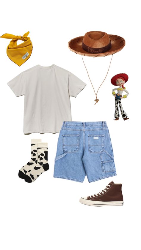 jessie toy story inspired masc halloween costume #outfitinspo #costume Masc Halloween, Jessie Toy Story Costume, Toy Story Costume, Toy Story Halloween, Toy Story Costumes, Cute Disney Outfits, Jessie Toy Story, Cute Costumes, Couple Halloween