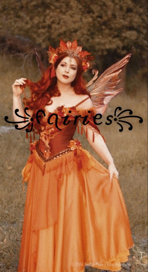 Orange Fairy Aesthetic Outfit, Orange Ren Faire Outfit, Fall Fairy Ren Faire, Nymph Costumes, Orange Fairy Costume, Fall Fairy Costume, Woodland Fairy Costume, Autumn Court, Ren Faire Outfits