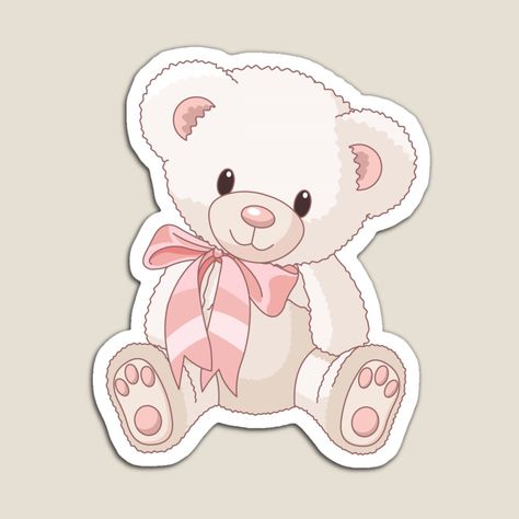 Get my art printed on awesome products. Support me at Redbubble #RBandME: https://www.redbubble.com/i/magnet/Cute-pink-teddy-bear-for-babies-by-annarosestudio/71379246.TBCTK?asc=u Teddy Bear Sticker, Pink Toy, Blue Stickers, Baby Art Projects, Bear Sticker, Collage Book, Pink Teddy Bear, Baby Stickers, Pink Teddy