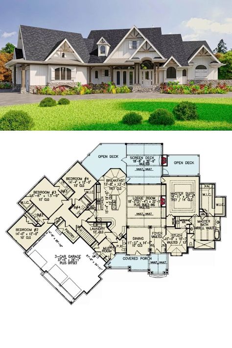 4 Bed Family Home, Floor Plans With Vaulted Living Room, 4 Garage House Plans, Craftsman Board And Batten Wall, 4 Bedroom House Plans With Office, 4bdrm House Plans Layout, Ranch House Plans 4 Bedroom, One Story 4 Bedroom House Plans, 4 Bedroom Ranch House Plans