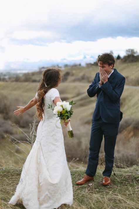 Wedding First Look, Maggie Sottero, Inspiration Wedding, Photo Couple, Wedding Pics, Here Comes The Bride, Trendy Wedding, Wedding Bells, Spring Wedding