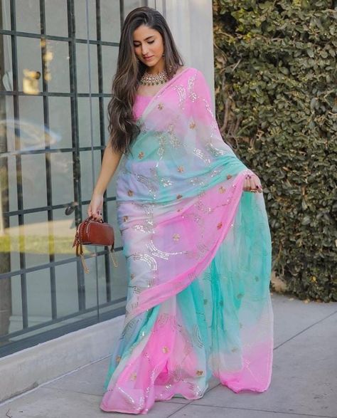 Multi Colour Saree, Lehariya Saree, Shibori Clothing, Rajasthani Bride, Trendy Saree, Rajasthani Dress, Pure Chiffon Sarees, Rajputi Dress, Half Saree Lehenga