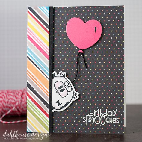 Cards With Balloons, Paper Smooch, Paper Smooches, Cool Paper Crafts, Big Balloons, Woo Hoo, April 4, Card Making Inspiration, Animal Cards