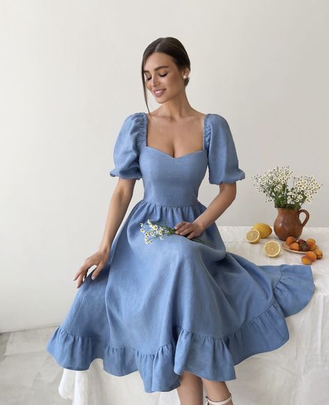 Wedding Guest Dress Puff Sleeve, Modest Dresses Casual Elegant, Drees Desgin Latest, Modest Dresses Casual Classy, Elegant Feminine Outfits, Chic Dress Classy, Modest Dresses Casual, Elegante Casual, Easy Trendy Outfits