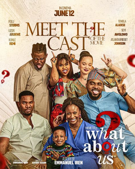 WHAT ABOUT US will be out in cinemas tomorrow Story by Apostle Emmanuel Iren . . Emmanuel Iren, the pastor of Celebration Church International, makes his film debut with “What About Us?”. The suspense-filled drama, directed by Kayode Kassum, explores the complexities of marriage through the interwoven stories of two couples. Set to hit the cinemas on July 12th, “What About Us?” features a stellar Nollywood cast, including Folu Storms, Kunle Remi, Uzor Arukwe, Atlanta Bridget Johnson, Teni... Celebration Church, Photoshop Lessons, Two Couples, Church Media Design, Adobe Design, Android Codes, Banner Design Inspiration, Social Media Advertising Design, Film Poster Design