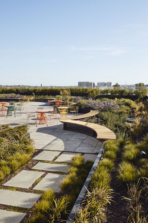 Landscape Rooftop, Roof Garden Architecture, Roof Landscape, Terraced Landscaping, Roof Garden Design, Urban Landscape Design, Rooftop Design, Landscape Architecture Design, Garden Architecture