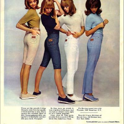 These Vintage Ads Will Make You Crave Extinct Jeans Brands: 1960s: Jeans Advertising Targets Youth 1960s Fashion Pants, 1960 Fashion Women, 60s Fashion Women 1960s Outfits, Jeans Advertising, Jeans Ads, History Of Jeans, 60s Fashion Women, 1960s Fashion Women, Fashion 60s