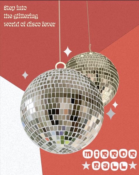 Retro Disco Poster, Disco Ball Graphic Design, Disco Poster Design, Disco Graphic Design, Disco Branding, Disco Party Poster, Night Club Poster, Disco Event, Red Posters