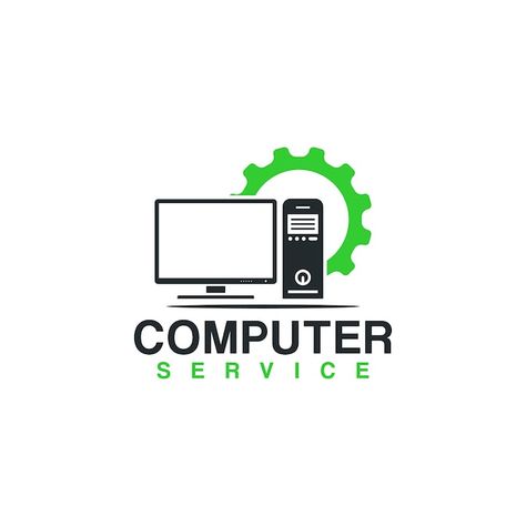 Unique computer service logo vector grap... | Premium Vector #Freepik #vector #system #digital-design #logo-illustration #laptop Graphics Card Computer, Laptop Logo Design, Laptop Logo, Computer Logo, Computer Works, Photoshop Backgrounds Backdrops, Computer Shop, Learning Logo, Computer Service