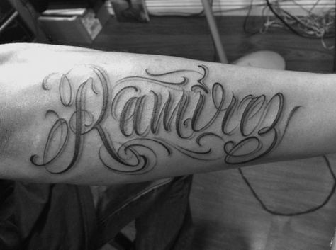 Last Name Tattoos, Forearm Tattoo Quotes, Quotes For Men, Tattoo Quotes For Men, Cool Back Tattoos, Back Tattoos For Guys, Name Tattoo Designs, Name Tattoo, Tattoo Work