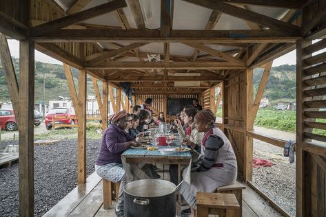 © Fernando Guerra | FG+SG Warehouse Kitchen, Warehouse Interior, Community Kitchen, Visual Literacy, Community Space, Wood Interiors, Coworking Space, Hotels Design, Award Winner