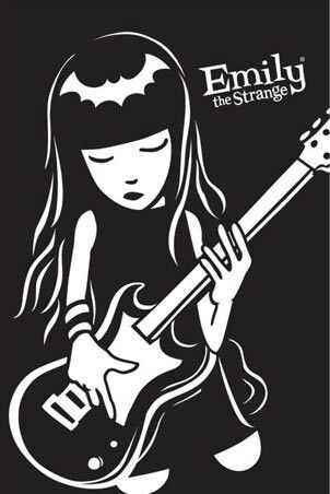 #EmilytheStrange #comic Guitar Posters, Strange Music, Emily The Strange, The Stranger, Weird Pictures, Gothic Art, Music Poster, Print Pictures, Anime Chibi