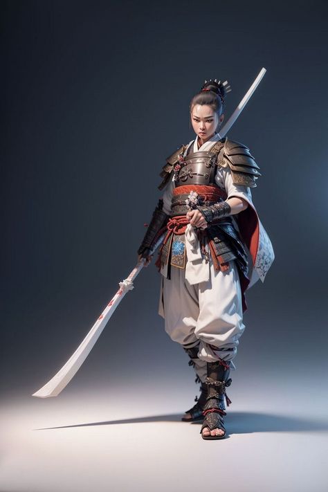 Modern Samurai, Japanese Culture Art, Samurai Concept, Female Samurai, Neural Art, Samurai Artwork, Art Female, Japanese Warrior, Samurai Armor