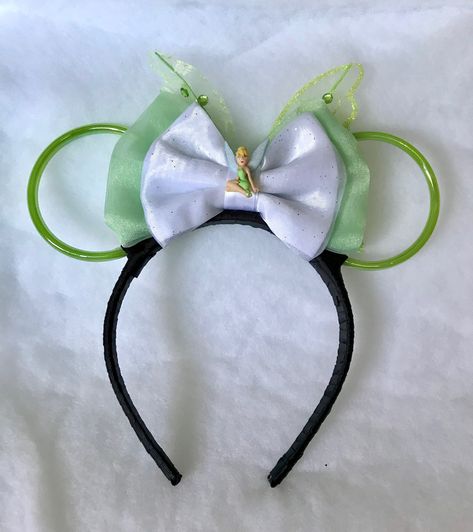 Tinker Bell Ears, Tinker Bell Mickey Ears, Bell Disney, Diy Mickey Ears, Minnie Bow, Head Bands, Disney Ears, Disney Diy, Tinker Bell