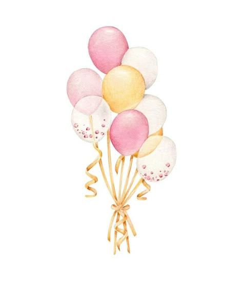 Balloon Watercolor, Watercolor Balloons, Happy Birthday Font, Balloon Illustration, Balloon Clipart, Balloon Painting, Pastel Balloons, Balloons Party, Neutral Wallpaper