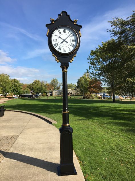 street clock Post Clock by LUMICHRON Train Station Clock, Tower Clock, Landscaping Around House, Steampunk Clock, Outdoor Clock, Fantasy Rooms, Hanging Clock, Antique Clocks, Antique Wall Clock