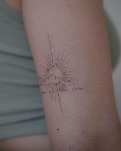 you are the sun 🌞 . #tatt #tattoos #tattooing #fineinetattoos #instagramtattoo #illutatink I See You In Every Sunset Tattoo, Simple Sunset Tattoo, Sun Tattoo Minimalist, Desert Tattoo Ideas, Sunrise Tattoos, Sunset Tattoo Minimalist, Tat Rings, Beach Tattoo Ideas, Desert Tattoo