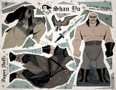 Shan Yu, Mulan Doll, Disney Paper Dolls, Disney Au, Paper Doll, Disney Villains, Mulan, Disney Love, Disney Art