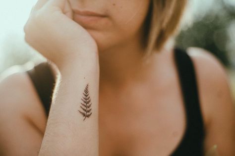 _a delicate fern Fern Tattoo, Geometric Tattoos, Small Girl Tattoos, Tattoo Now, Tiny Tattoo, E Tattoo, Subtle Tattoos, Small Tattoo Designs, Elegant Tattoos