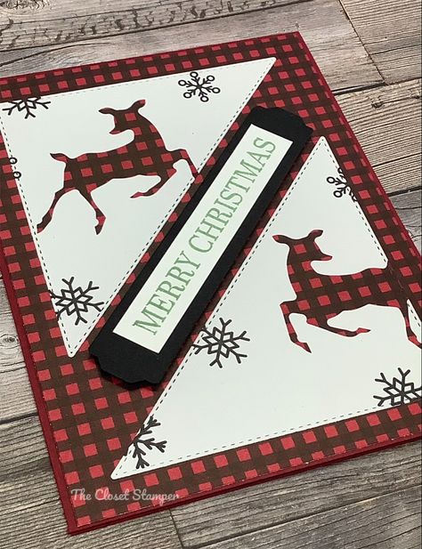 Deer Christmas Cards, Scrapbook Stamping, Deer Stamp, Reindeer Card, Label Christmas, Make Your Own Card, Stampin Up Christmas Cards, Pocket Card, Deer Print