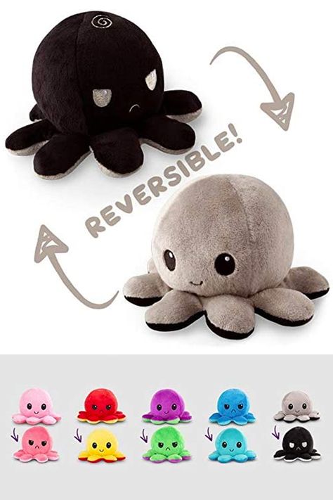 Flip Octopus Plush, Reversible Octopus Plush, Flip Octopus, Reversible Octopus, Reversible Plush, So You, Different Expressions, Octopus Plush, Plush Bags