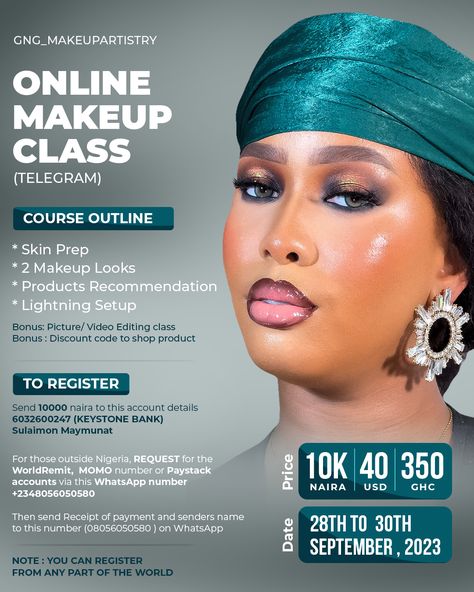 Makeup Class Flyer Design Online Makeup Class Poster, Makeup Class Flyer Design, Makeup Class Poster Design, Makeup Flyer Design, Makeup Class Flyer, Class Flyer Design, Makeup Price List, Class Poster Design, Makeup Poster