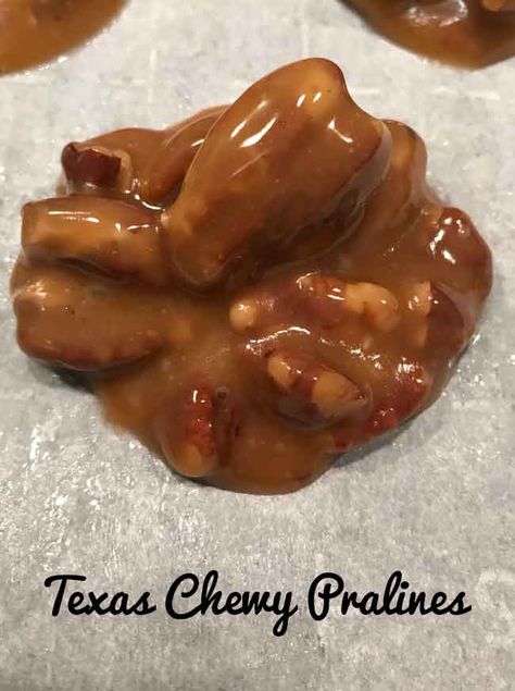 Texas Chewy Pralines similar to Lammes pralines. Chewy Pralines are made with brown and white sugar and light and dark corn syrup. Chewy Pralines, Praline Candy, Praline Recipe, Recipes Holiday, Chocolate Turtles, Pecan Pralines, Candy Recipes Homemade, Christmas Candy Recipes, Recipes Christmas