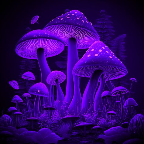 #digital #art #wallpaper #iphone #iphonewallpapers Purple Mushrooms Aesthetic, Digital Art Wallpaper Iphone, Fun Mushrooms, Purple Mushrooms, Neon Mushroom, Mushroom Background, Digital Art Wallpaper, Uv Painting, Purple Mushroom