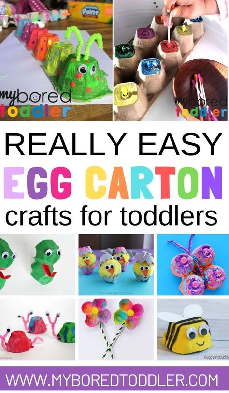 Really easy egg carton crafts for toddlers and preschoolers Toddler Painting Activities, Egg Carton Crafts For Kids, Egg Carton Art, Fancy Items, Easy Toddler Crafts, Toddler Craft, Crafts For Toddlers, Easy Toddler Activities, Quick And Easy Crafts