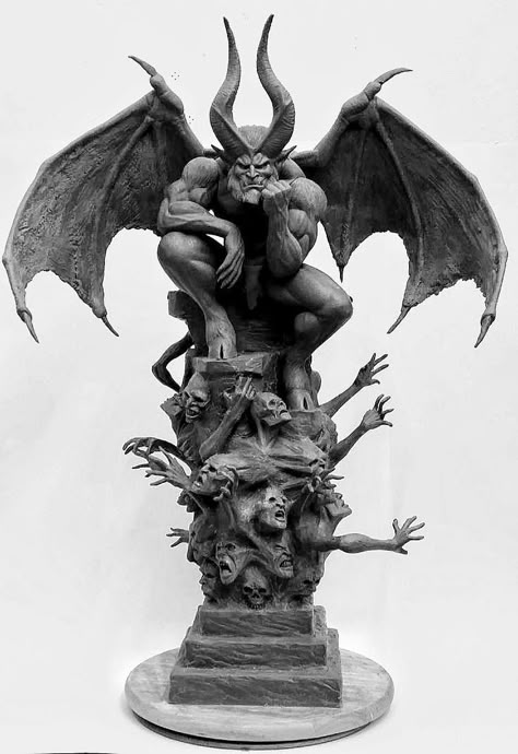 Female Gargoyle, Gargoyle Design, Demon Sculpture, Demon Statue, Gargoyle Sculpture, 천사와 악마, Gargoyle Tattoo, Monster Pictures, Ancient Greek Sculpture