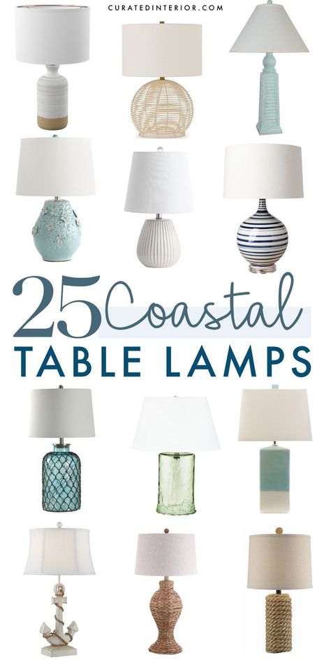 25 Modern Coastal Table Lamps and lighting ideas Farmhouse Coastal Bathroom, Coastal Bathroom Mirror, Diy For Living Room, Coastal Lamps, Beach Lamps, Beach House Decor Coastal Style, Coastal Lamp, Bathroom Mirror Ideas, Beach House Interior Design