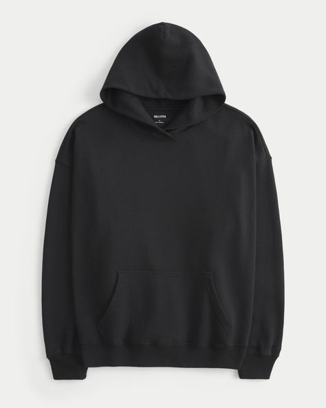 Women's Hollister Feel Good Fleece Oversized Cozy Hoodie | Women's Tops | HollisterCo.com Plain Black Hoodie, Womens Matching Sets, Hollister Hoodie, Cozy Hoodie, Top Graphic Tees, Oversized Hoodie, Oversize Hoodie, Hoodie Design, Women's Tops