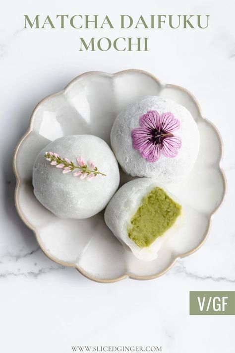 Matcha Daifuku Mochi Creamy Matcha, Chocolate Tahini, Tahini Cookies, Matcha Cookies, Matcha Recipe, Tree Cookies, Christmas Tree Cookies, Vegan And Gluten Free, Ginger Recipes