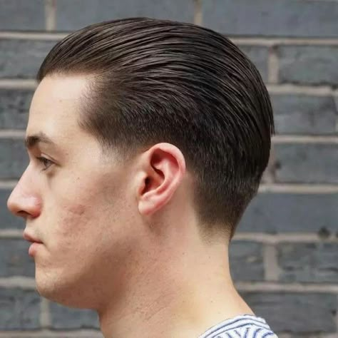 Fade Haircut Slick Back, Taper Fade Haircut Slick Back, Haircut Slick Back, Back Haircut, Low Taper Haircut, Disconnected Haircut, Slick Back Haircut, Side Haircut, Low Taper Fade Haircut